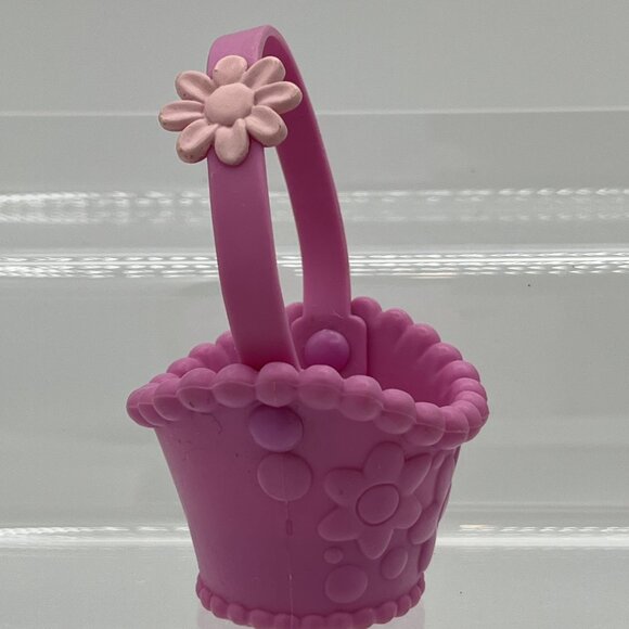 Littlest Pet Shop Gray Bunny Rabbit & Baby Chick Pink Spring Basket 2004 Easter - Picture 10 of 13